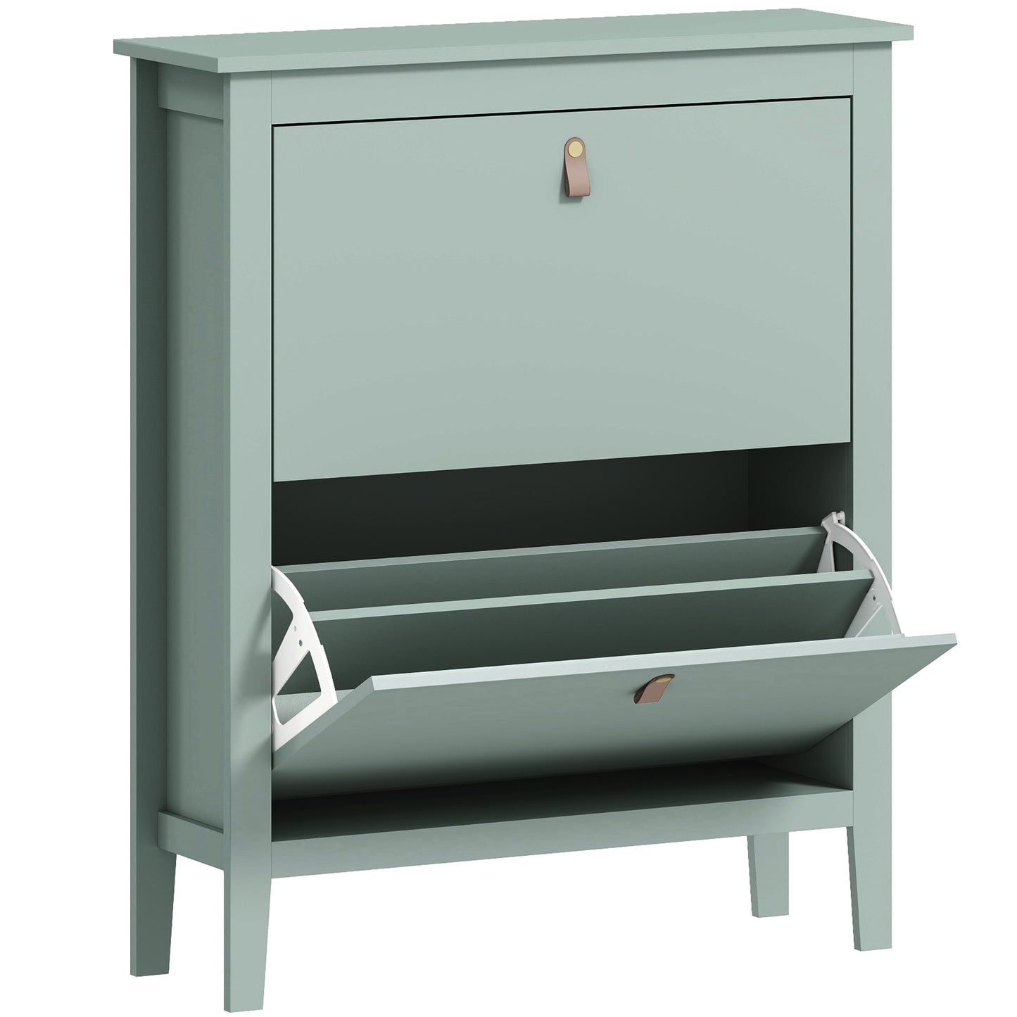 Photo of HOMCOM Modern Two-Drawer Shoe Cabinet - Green in Green colour on a white background
