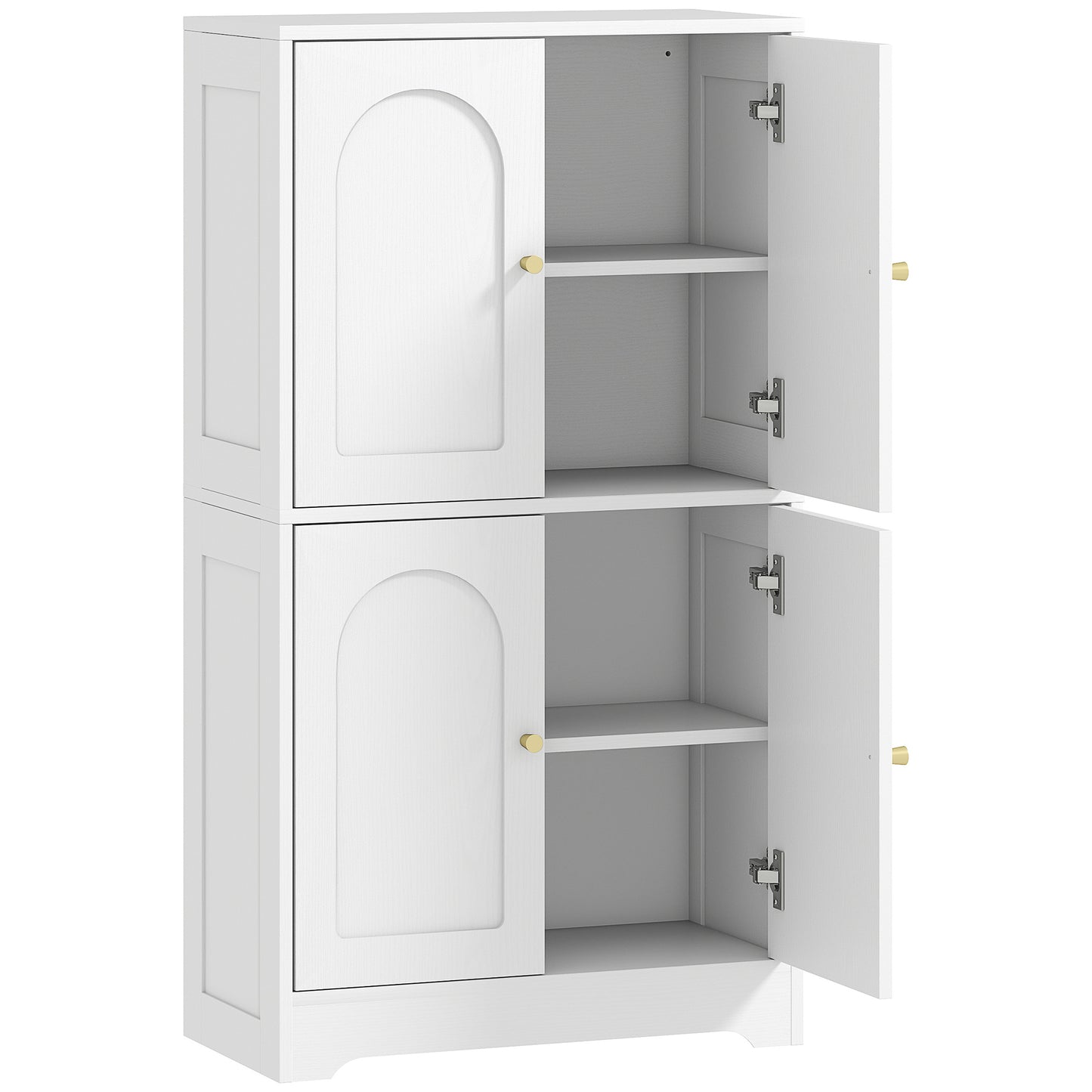 Photo of HOMCOM 4-Door Kitchen Storage Cabinet with Adjustable Shelves - White in White colour on a white background