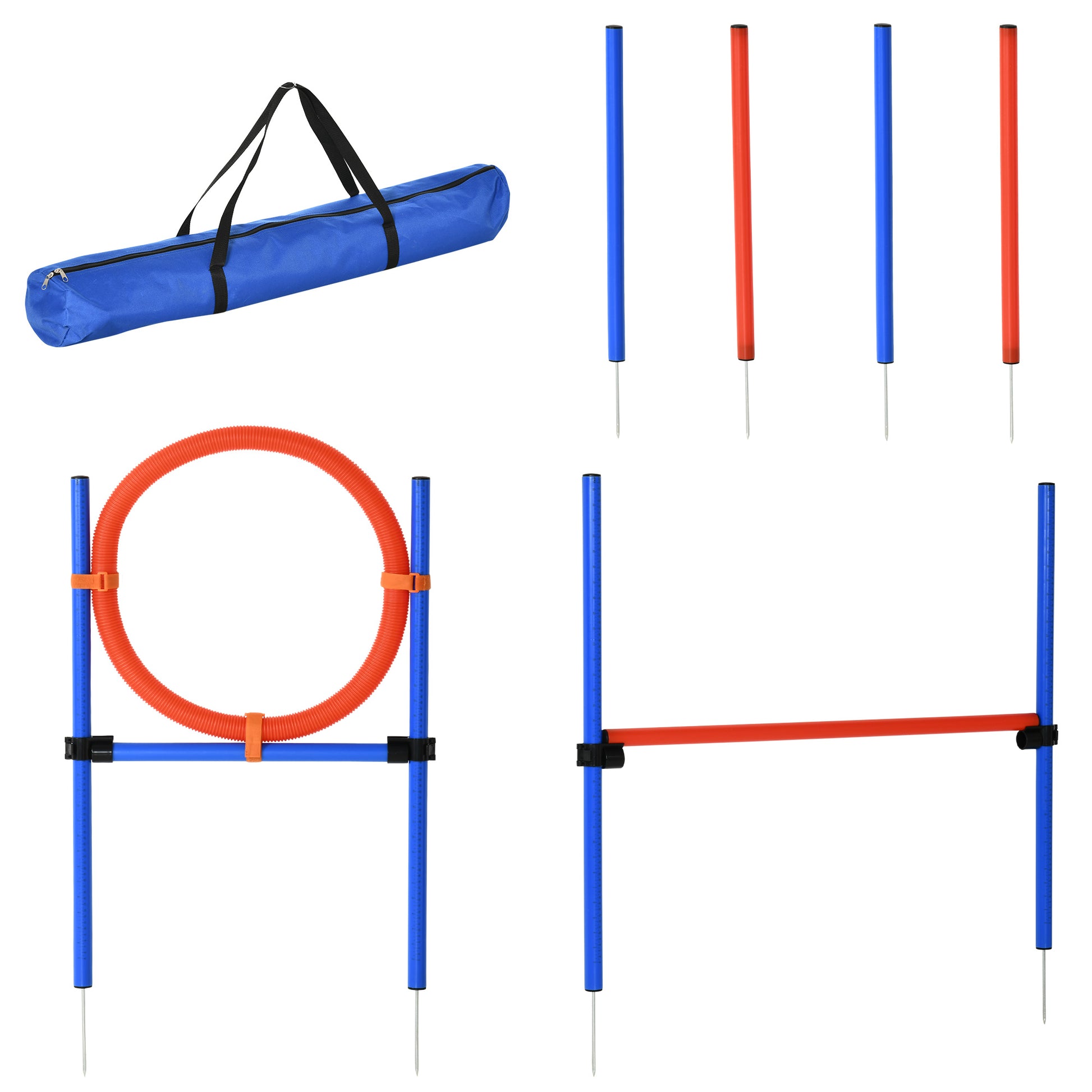 Photo of PawHut Pet Agility Training Equipment Dog Play Run Jump Obedience Training Set Adjustable (Pole + Hoop + Hurdle) in Hurdle) colour on a white background