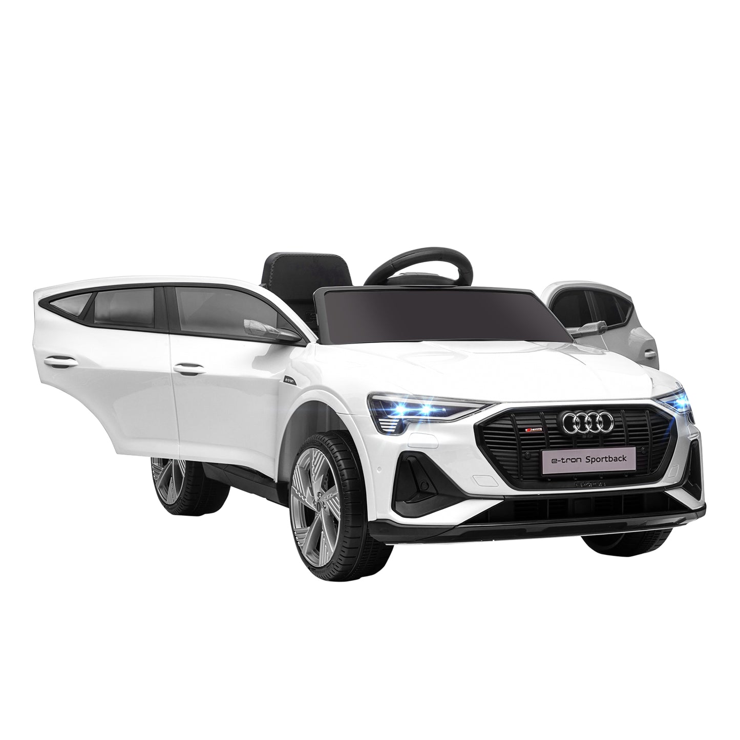 Photo of HOMCOM 12V Kids Electric Ride-On Car, with Remote Control, Lights, Music, Horn - White in White colour on a white background