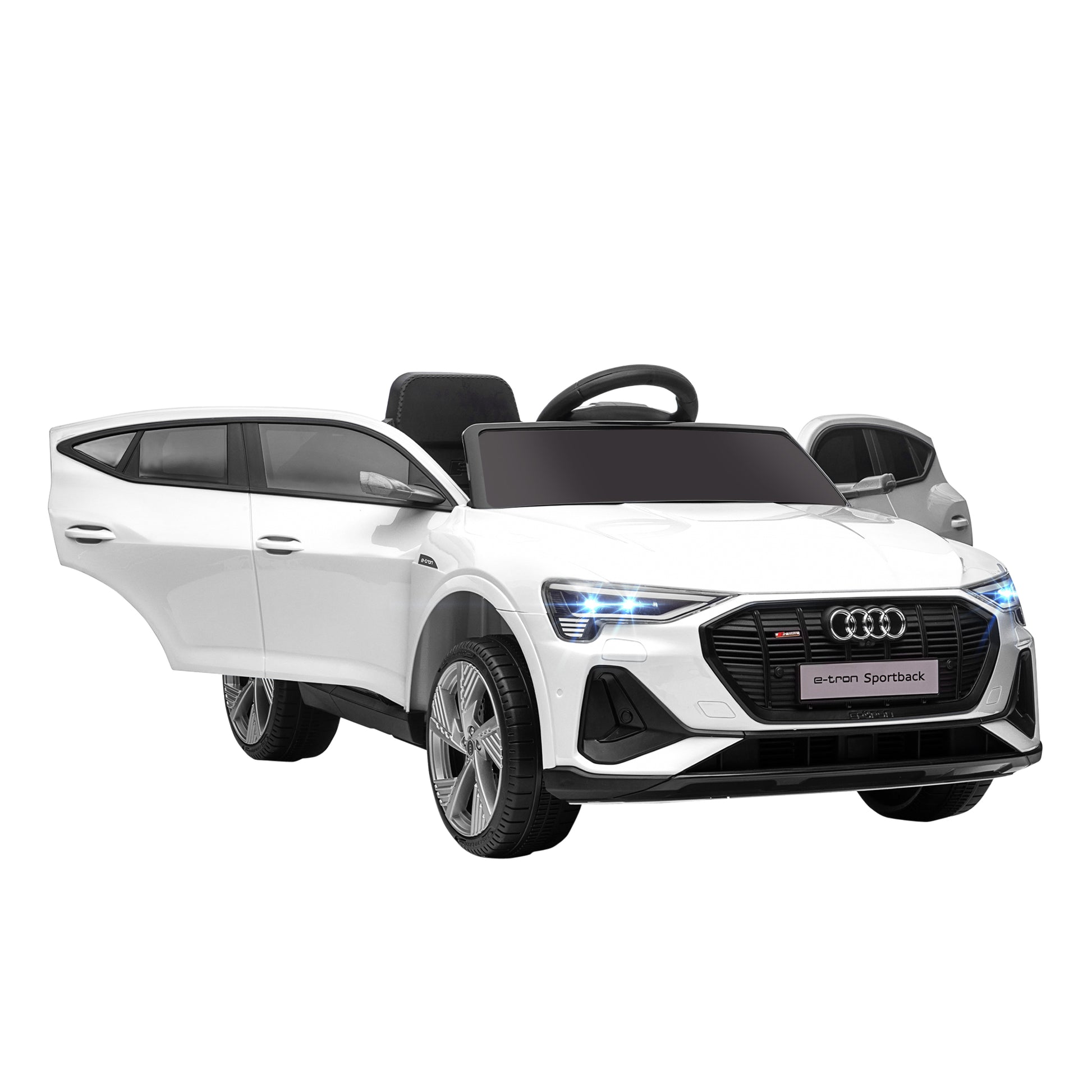 Photo of HOMCOM 12V Kids Electric Ride-On Car, with Remote Control, Lights, Music, Horn - White in White colour on a white background