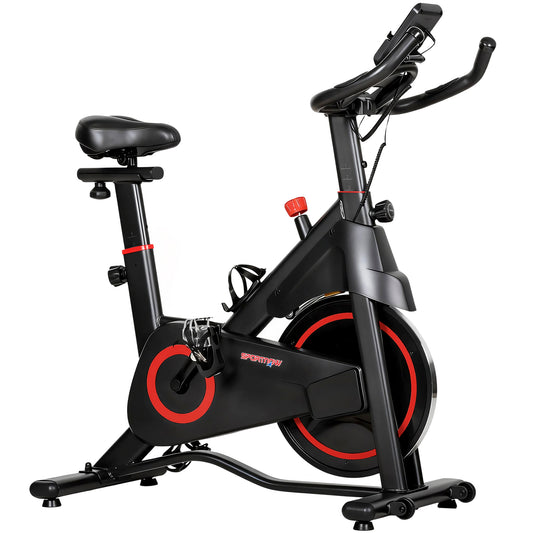 Photo of SPORTNOW Exercise Bike, Stationary Bike with Adjustable Magnetic Resistance, Indoor Cycling Equipment with LCD Display in Display colour on a white background