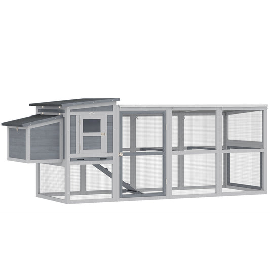Photo of PawHut Large Chicken Coop, Wooden Hen House with Covered Run, Nesting Box, Pull-Out Tray, Opening Asphalt Roof in Roof colour on a white background