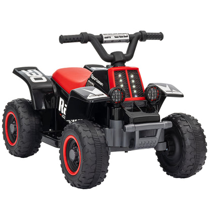 AIYAPLAY black and red 6V ride-on quad bike with chunky tires and front headlights