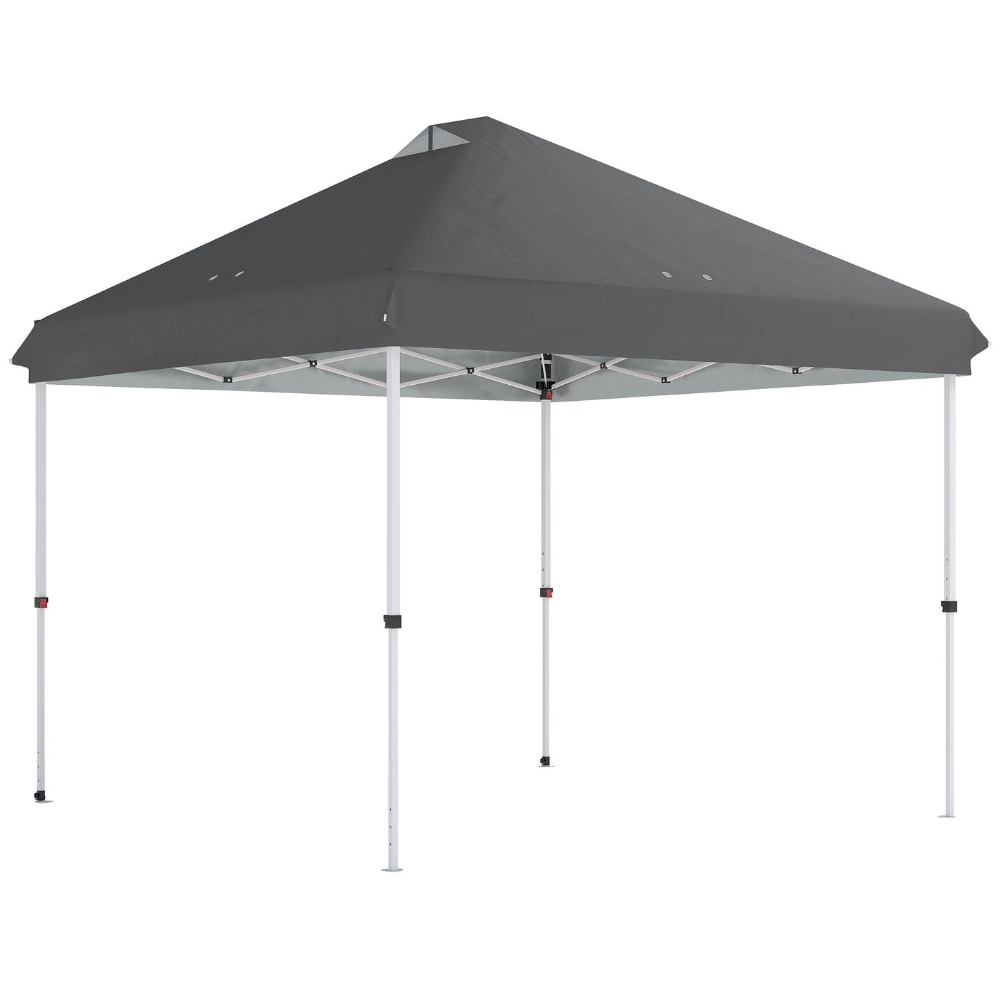 Photo of Outsunny 3 x 3 m Pop Up Gazebo with Wheels, UPF50+ One-Touch Outdoor Garden Party Tent Marquee Wedding Awning Canopy, Dark Grey in Grey colour on a white background