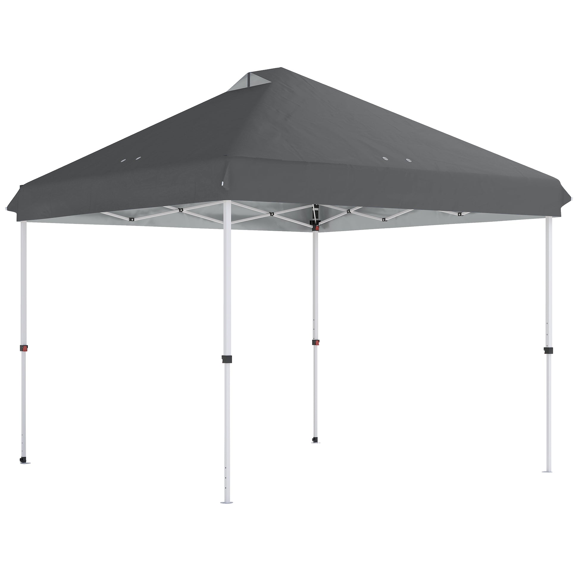 Photo of Outsunny 3 x 3 m Pop Up Gazebo with Wheels, UPF50+ One-Touch Outdoor Garden Party Tent Marquee Wedding Awning Canopy, Dark Grey in Grey colour on a white background