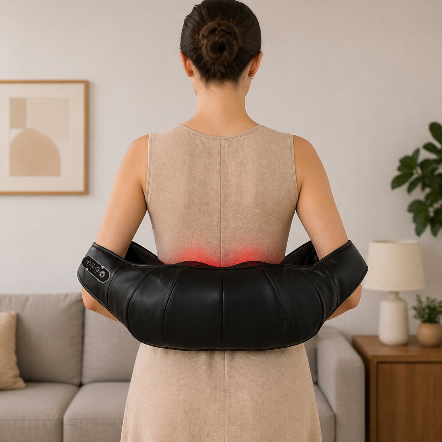 HOMCOM Neck and Shoulder Massager with Heat, Deep Tissue Shiatsu 3D Kneading Massager for Neck, Back, Waist, Foot and Leg