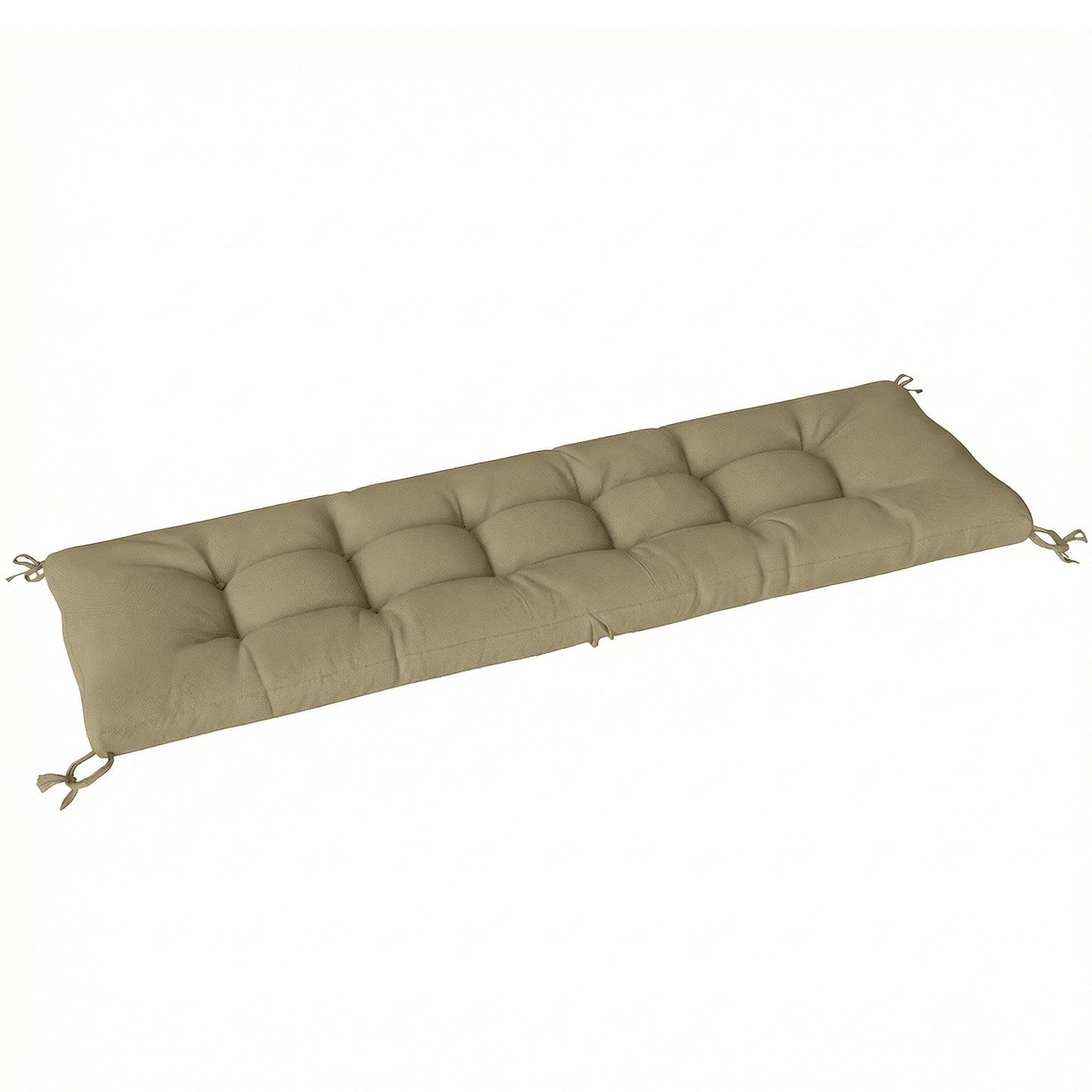 Photo of Outsunny Sun Lounger Cushion, Memory Foam Patio Chair Cushion with Ties, Outdoor Seat Pad Fits 190 x 60 cm Lounger, Sand in Sand colour on a white background