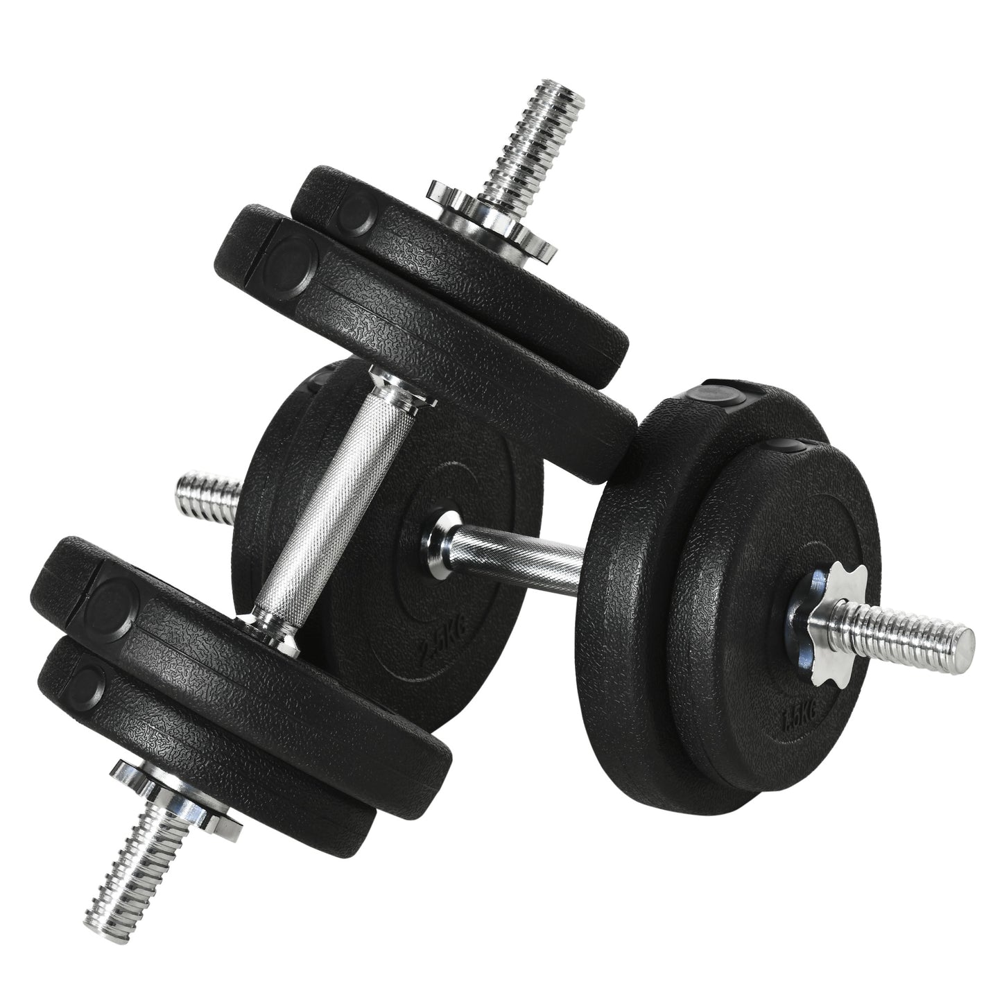 Photo of HOMCOM 20KG Adjustable Weights Dumbbells Set, Dumbbell Hand Weights for Home Office Gym Body Fitness Lifting Training, Black in Black colour on a white background