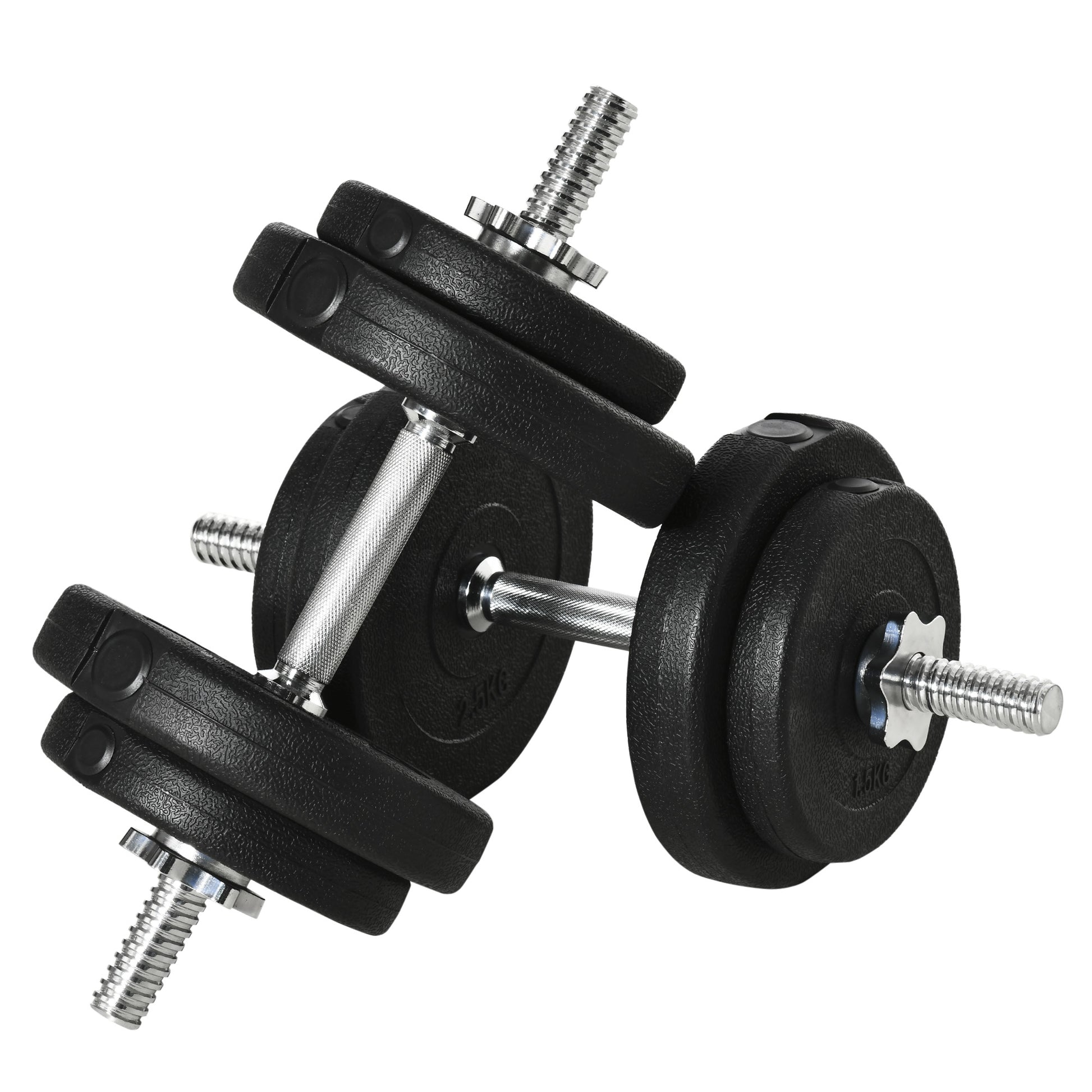 Photo of HOMCOM 20KG Adjustable Weights Dumbbells Set, Dumbbell Hand Weights for Home Office Gym Body Fitness Lifting Training, Black in Black colour on a white background