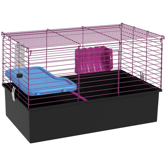 Photo of PawHut Chinchillas Small Rabbit Guinea Pig Small Animal Cage, Pet Playhouse, with Platform, Ramp, 71 x 46 x 47cm in 47cm colour on a white background