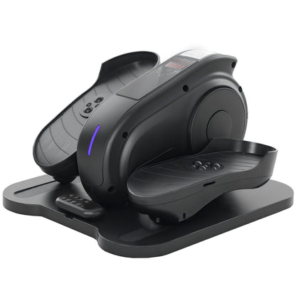 SPORTNOW black under-desk elliptical exerciser with foot pedals, LCD panel and remote