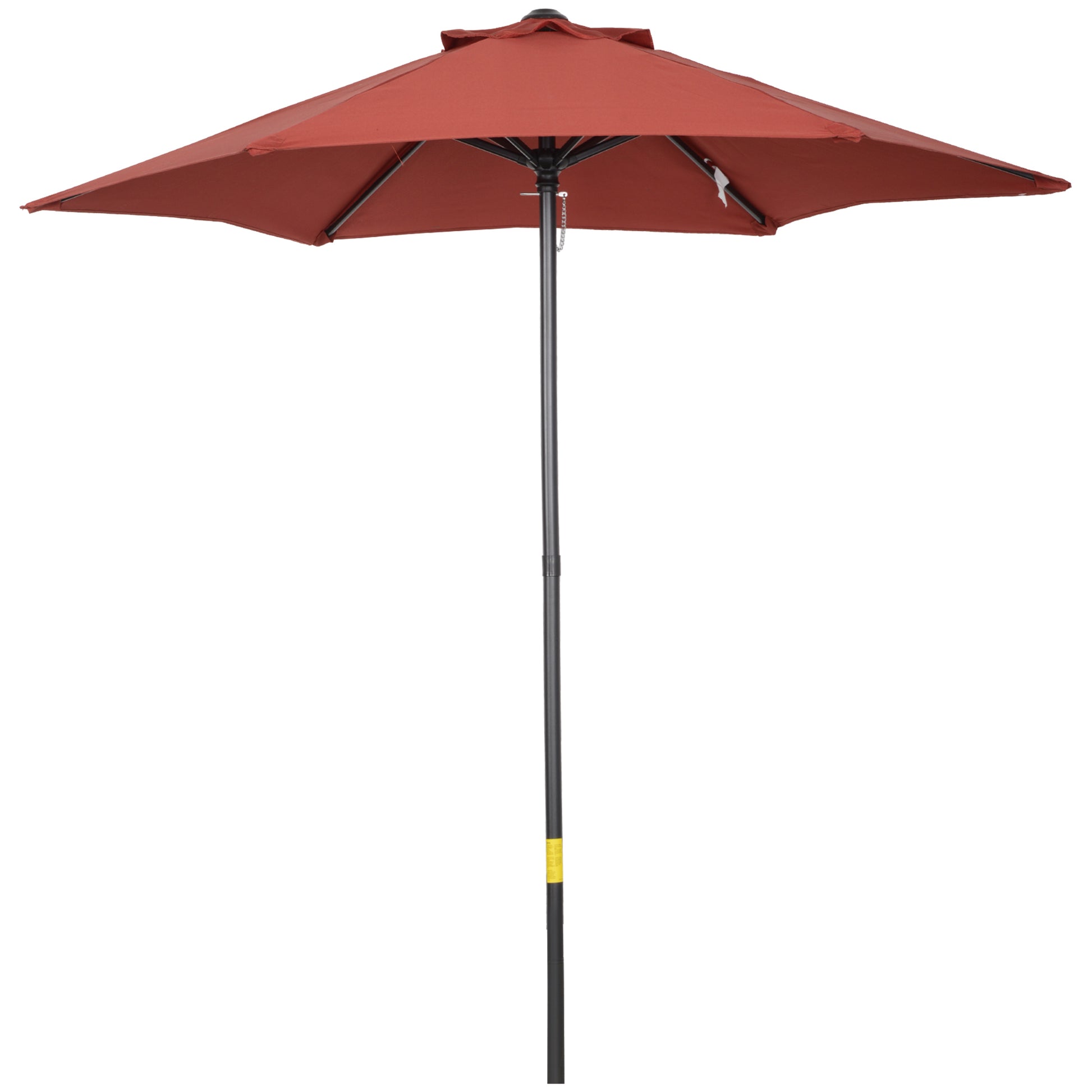 Photo of Outsunny 2m Garden Parasol Umbrella, Outdoor Sun Shade with 6 Sturdy Ribs for Balcony, Bench, Garden, Wine Red in Red colour on a white background