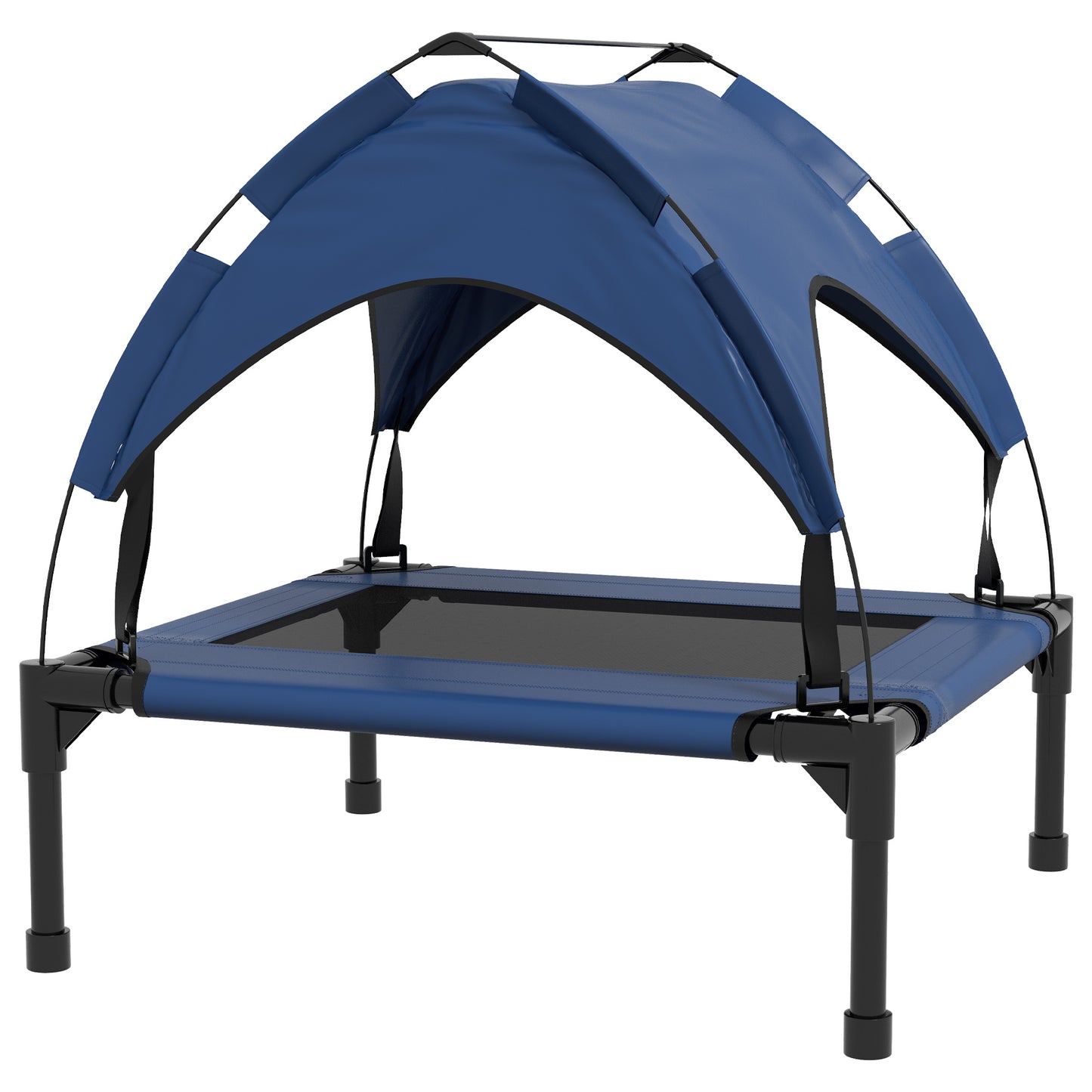 Photo of PawHut Cooling Raised Pet Bed w/ Washable Breathable Mesh, for Small Medium Dogs, 76 x 61 x 69.5cm - Dark Blue in Blue colour on a white background