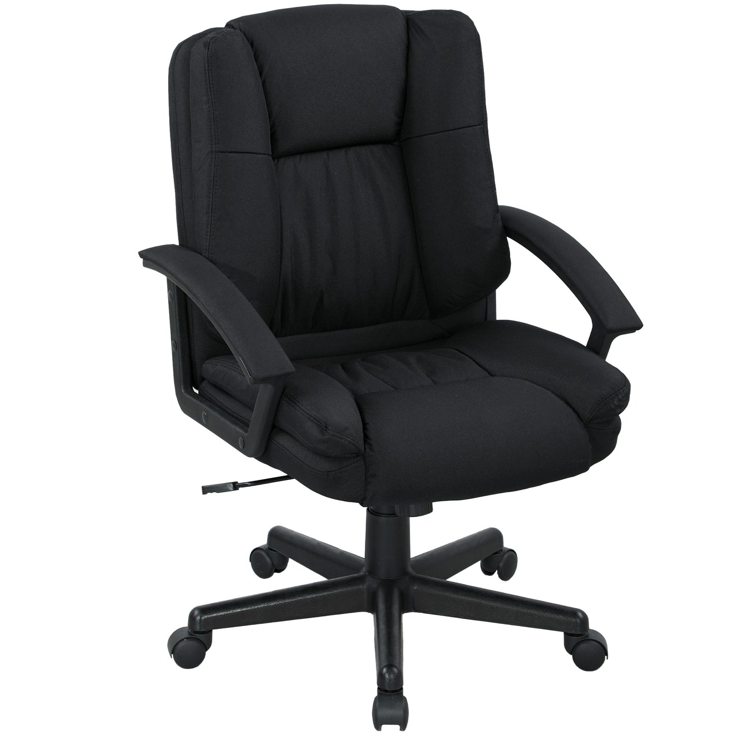 Photo of HOMCOM Linen-Look Padded Office Chair - Black in Black colour on a white background
