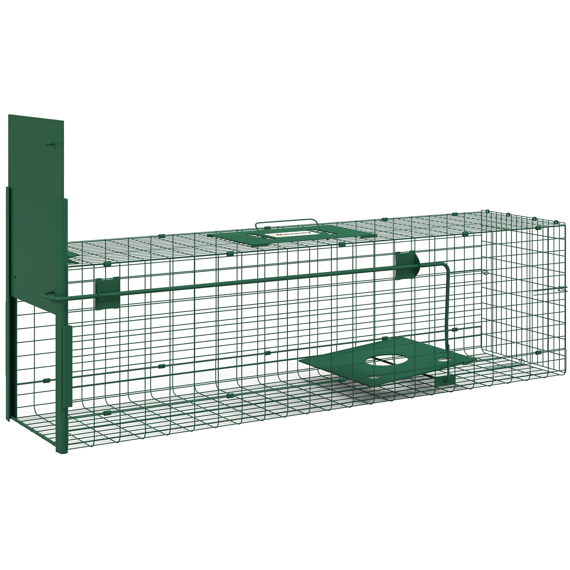 Photo of Outsunny Metal Rat Trap with Single Door, for Small Animals, Dark Green in Green colour on a white background