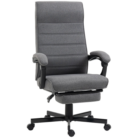 Photo of Vinsetto Office Chair, Computer Desk Chair, Fabric Swivel Chair with Adjustable Height and Rolling Wheels for Home Office Work Study, Grey in Grey colour on a white background
