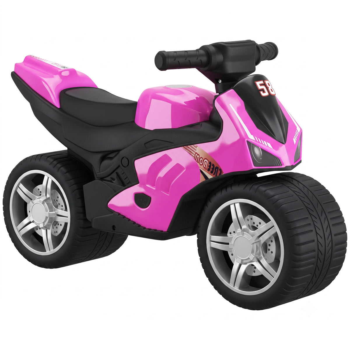 Photo of AIYAPLAY Balance Bike with Music Extra-Wide Wheels Toddler Bike for Boys Girls Pink in Pink colour on a white background
