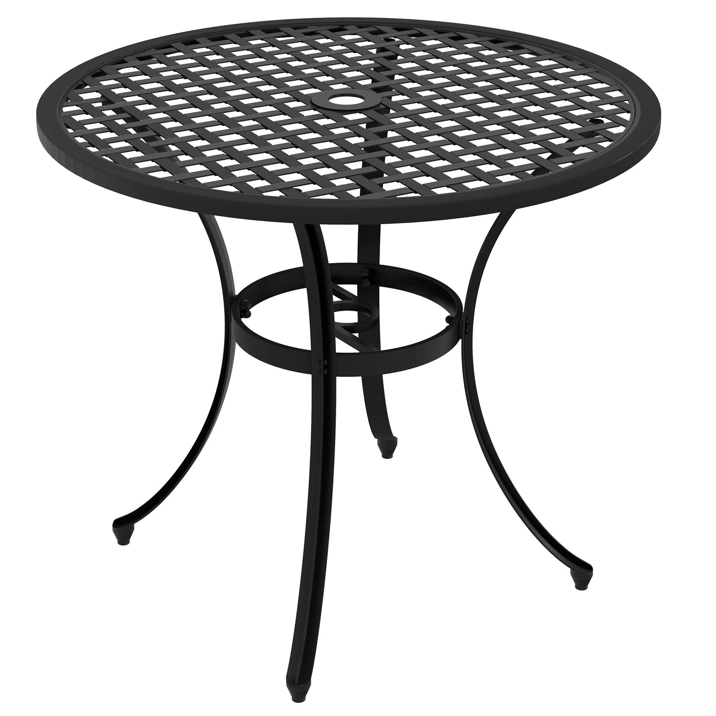 Photo of Outsunny Round Aluminium Table, with ⌀50mm Parasol Hole in Hole colour on a white background