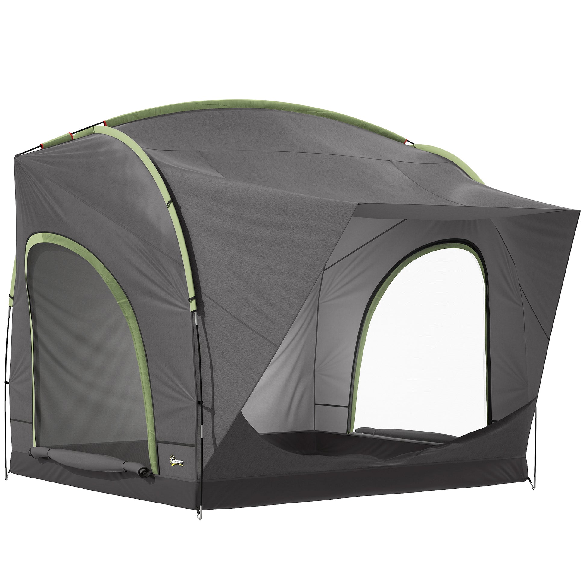 Photo of Outsunny Car Tent with 2.35m Stand-Up Height, 3000mm Waterproof Tailgate Tent with Mesh Windows for Family Camping Travelling in Travelling colour on a white background