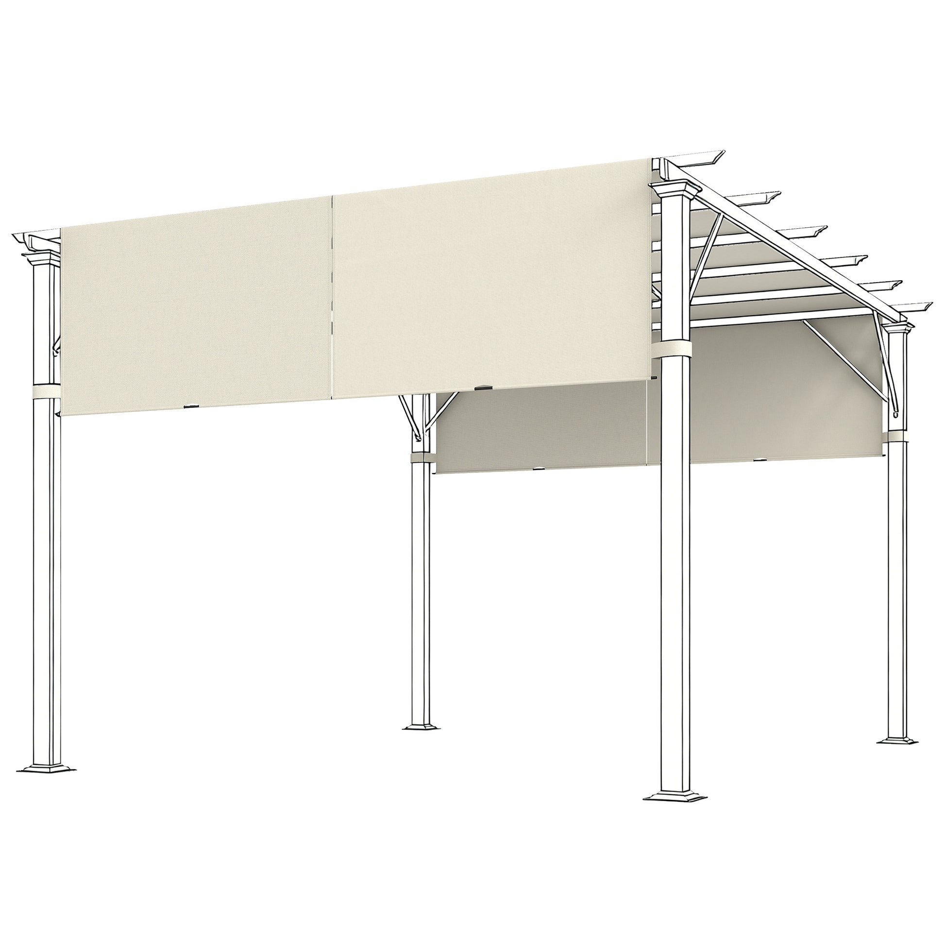 Photo of Outsunny 2 Pcs UV Protection Pergola Replacement Canopy, Pergola Shade Cover, Easy to Install, for 3 x 3(m) Pergola, Cream White in White colour on a white background
