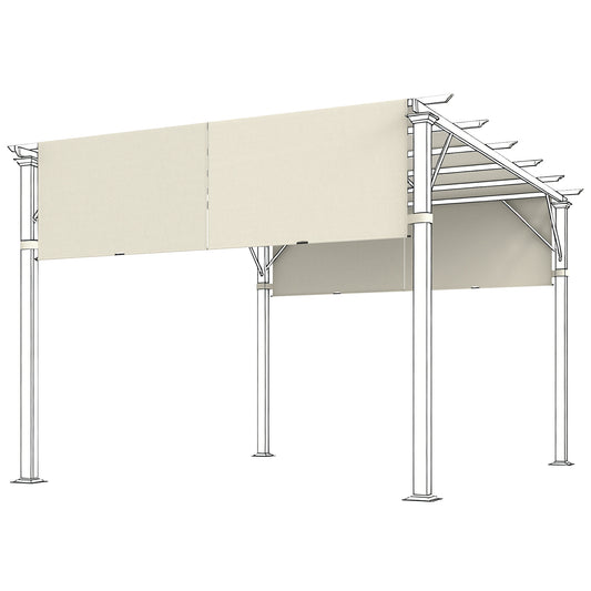 Photo of Outsunny 2 Pcs UV Protection Pergola Replacement Canopy, Pergola Shade Cover, Easy to Install, for 3 x 3(m) Pergola, Cream White in White colour on a white background