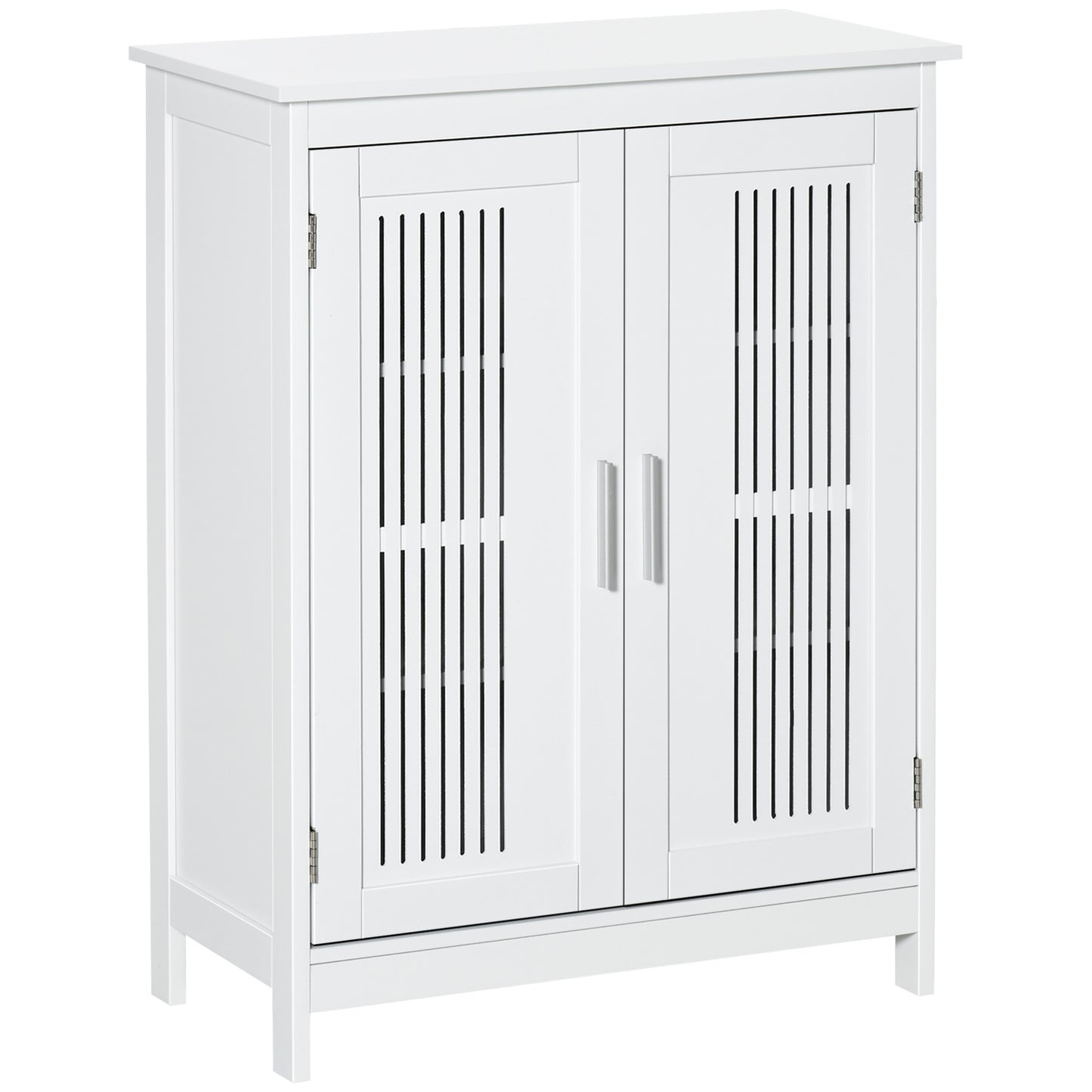 Photo of kleankin Modern Bathroom Floor Cabinet - White in White colour on a white background