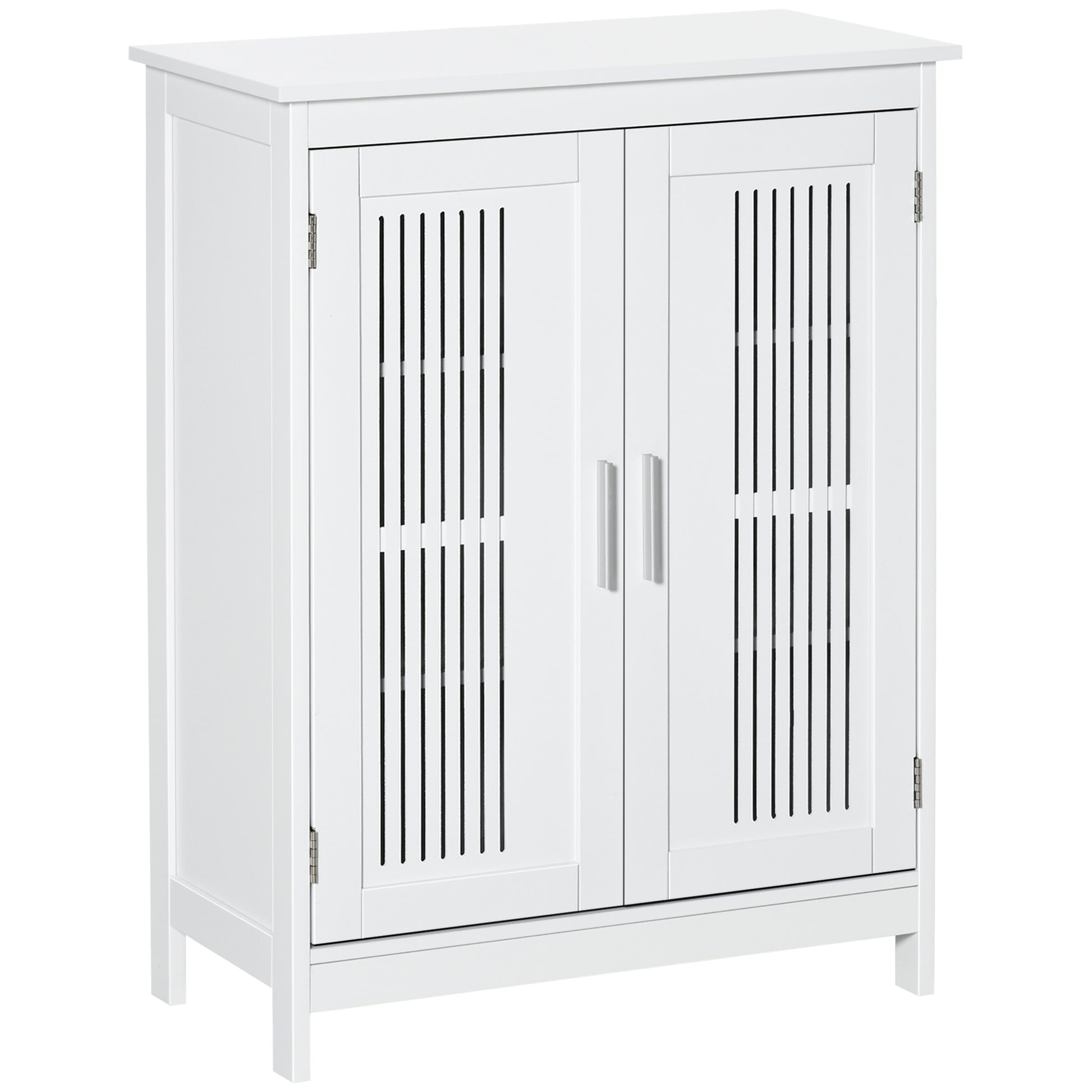 Photo of kleankin Modern Bathroom Floor Cabinet - White in White colour on a white background