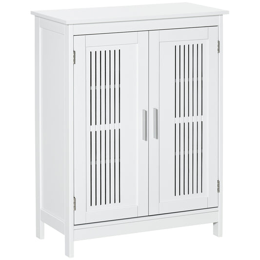 Photo of kleankin Modern Bathroom Floor Cabinet - White in White colour on a white background