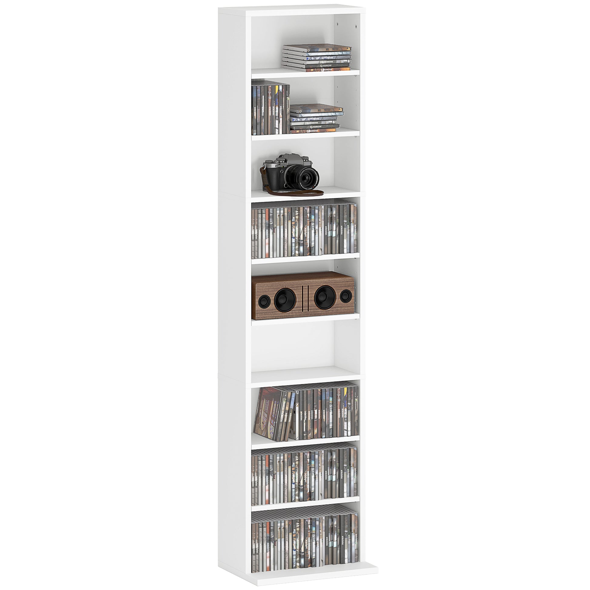 Photo of HOMCOM 260 Narrow CD Storage Unit - White in White colour on a white background