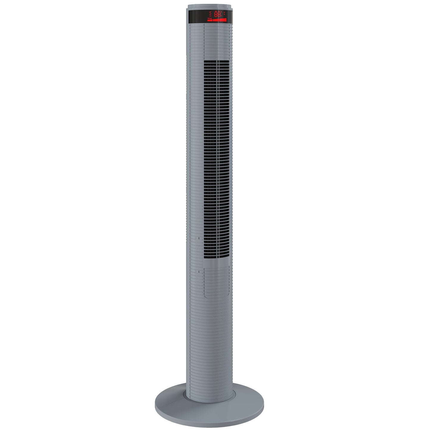 Photo of HOMCOM Oscillating Tower Fan Remote Control 3 Speed Modes Cooling Machine, Grey in Grey colour on a white background