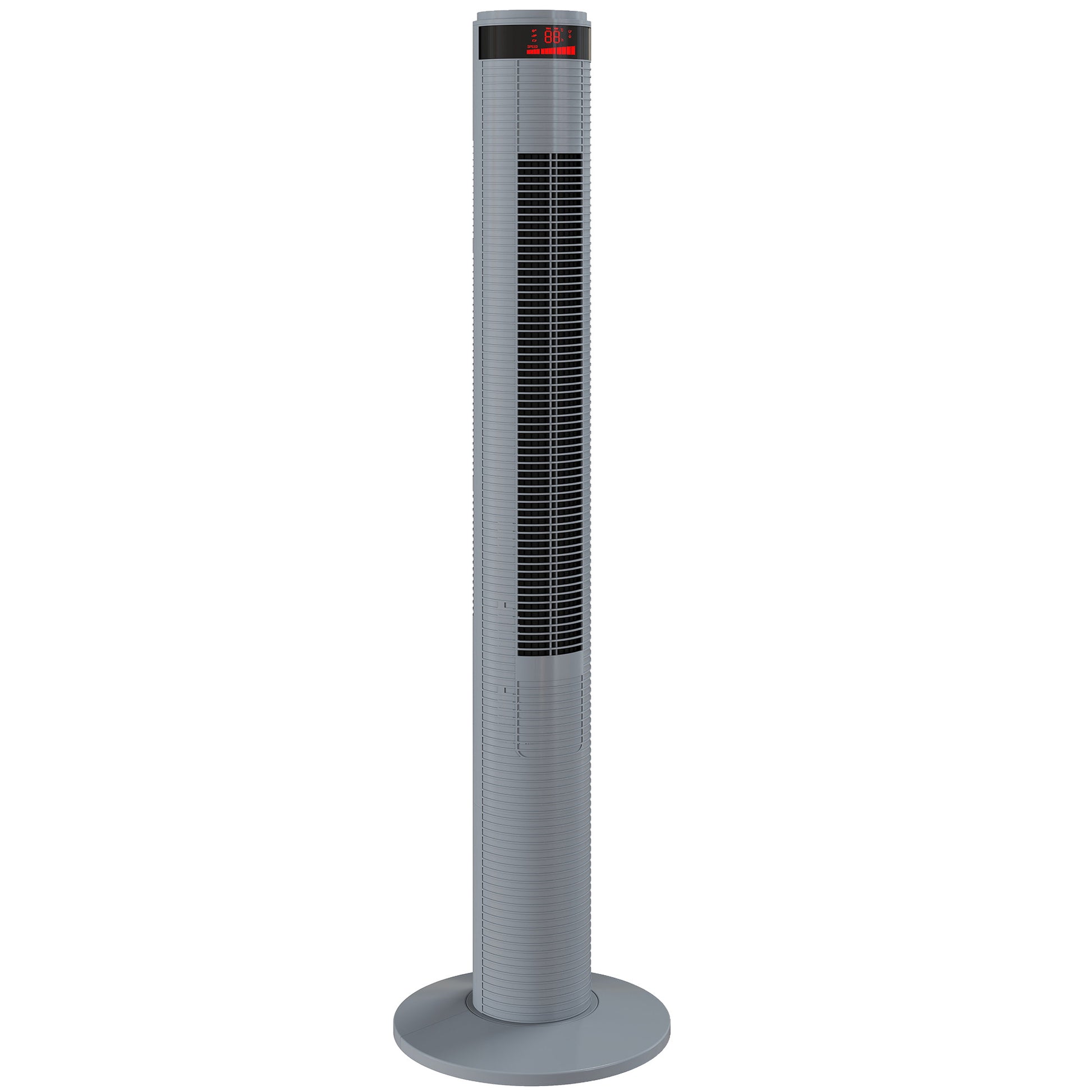 Photo of HOMCOM Oscillating Tower Fan Remote Control 3 Speed Modes Cooling Machine, Grey in Grey colour on a white background