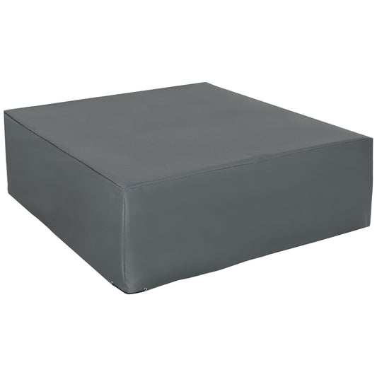 Photo of Outsunny 205x192cm Outdoor Garden Rattan Furniture Protective Cover Water UV Resistant Grey in Grey colour on a white background