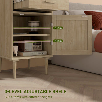 HOMCOM bedside table cabinet with adjustable shelves and 6.5 cm spacing