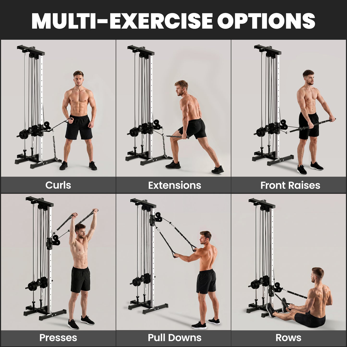SPORTNOW Wall Mount Cable Machine, 15 Positions Adjustable Cable Crossover Machine Dual Pulley System for Home Gym