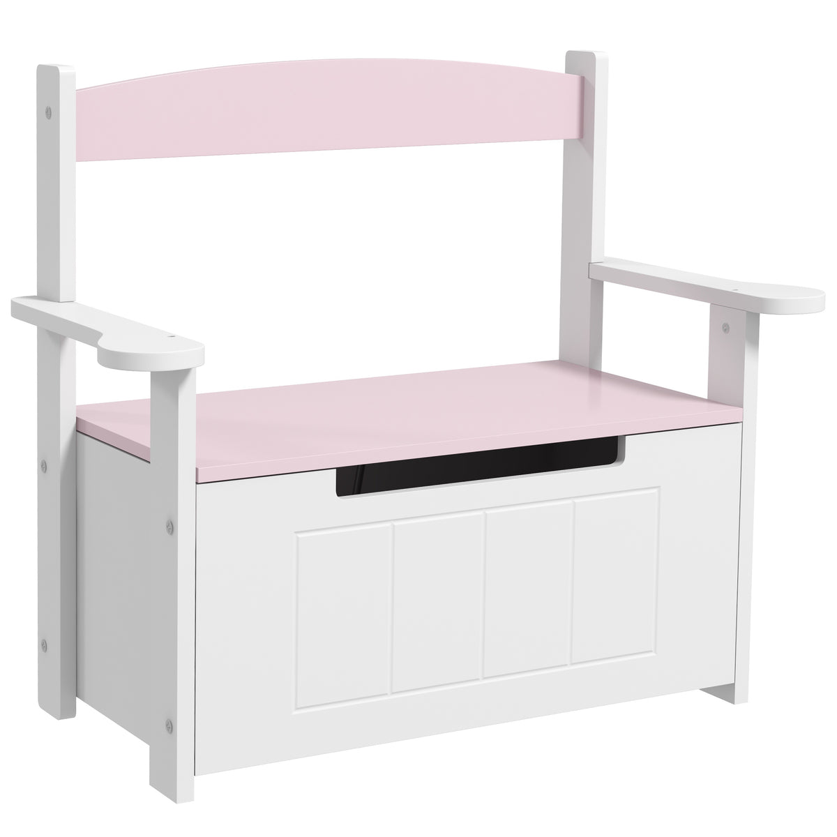 Photo of AIYAPLAY 2-in-1 Toy Box for Kids with Lid for Bedroom, Nursery, Playroom, Pink in Pink colour on a white background