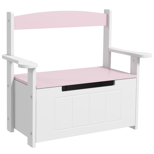 Photo of AIYAPLAY 2-in-1 Toy Box for Kids with Lid for Bedroom, Nursery, Playroom, Pink in Pink colour on a white background