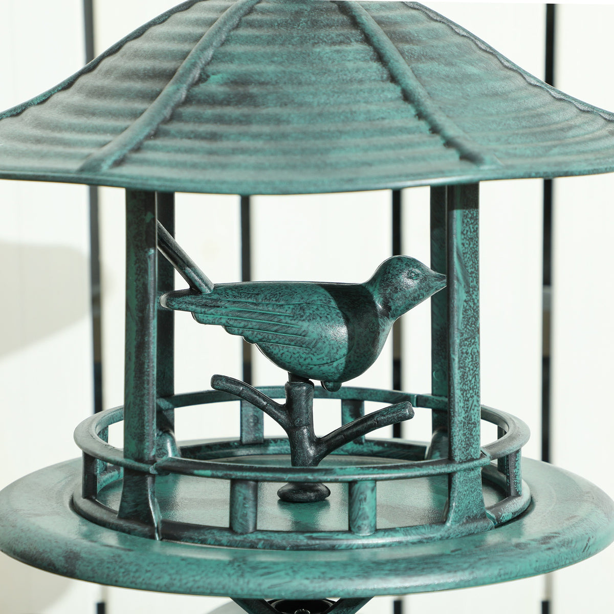 Outsunny 3-in-1 Garden Bird Bath, Freestanding Birdbath with Large Water Basin, Underneath Flower Planter, Φ50 x 113 cm, Green