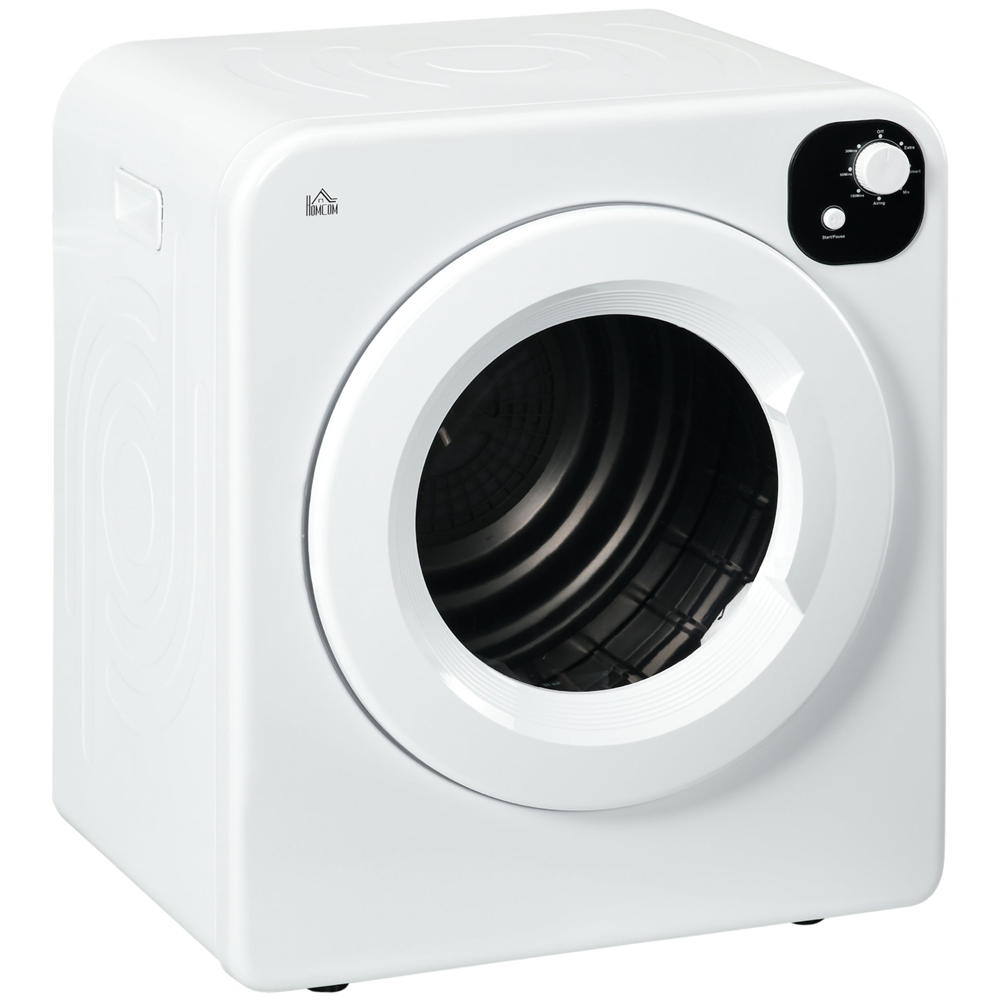 Photo of HOMCOM 6kg Vented Tumble Dryer, Freestanding, Wall Mounted, Stackable, Portable Dryer with 7 Programmers, White in White colour on a white background