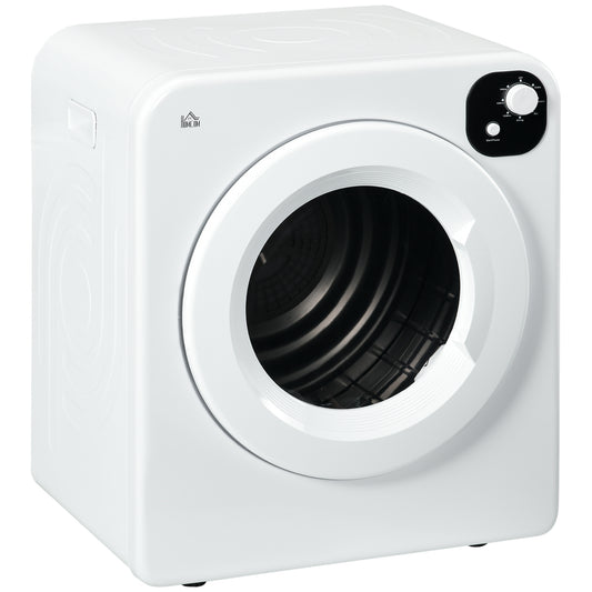Photo of HOMCOM 6kg Vented Tumble Dryer, Freestanding, Wall Mounted, Stackable, Portable Dryer with 7 Programmers, White in White colour on a white background