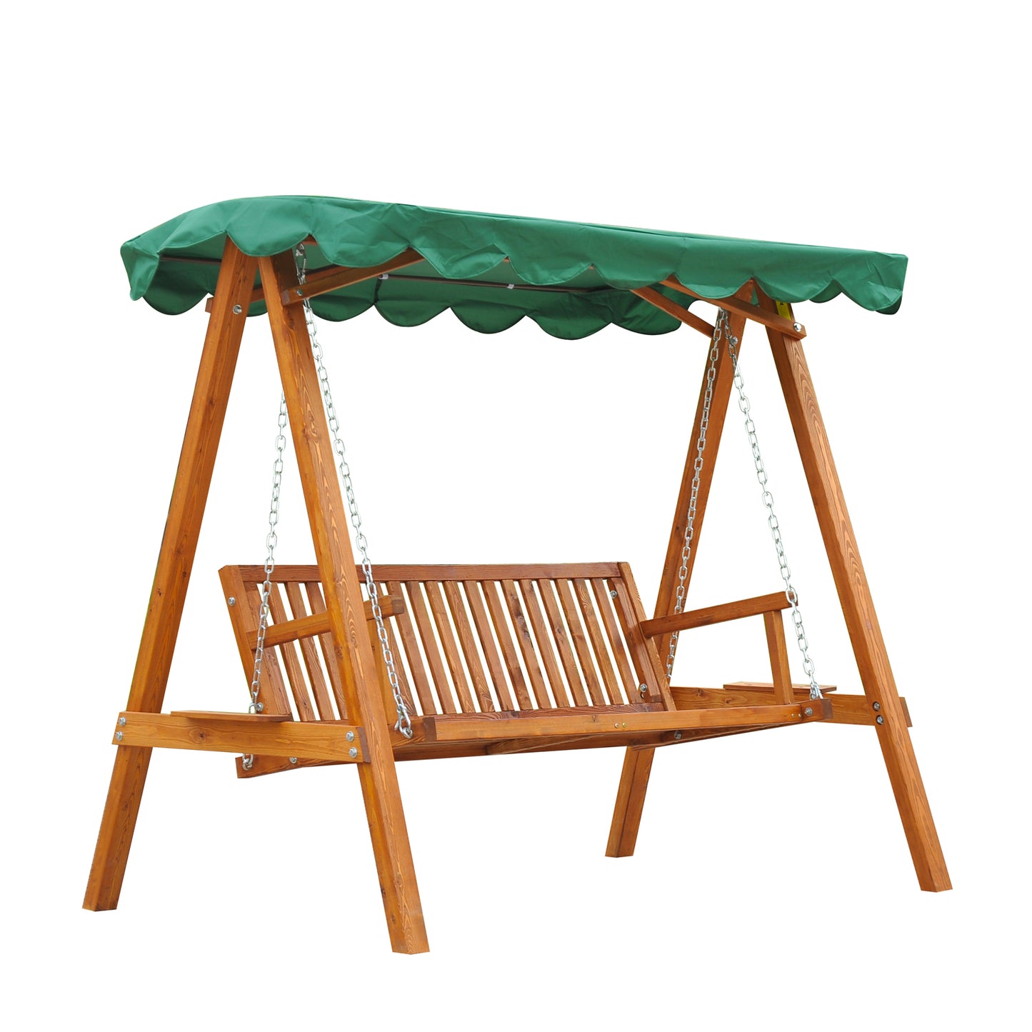 Photo of Outsunny 3-Seater Pinewood Swing Chair-Green in Chair-Green colour on a white background