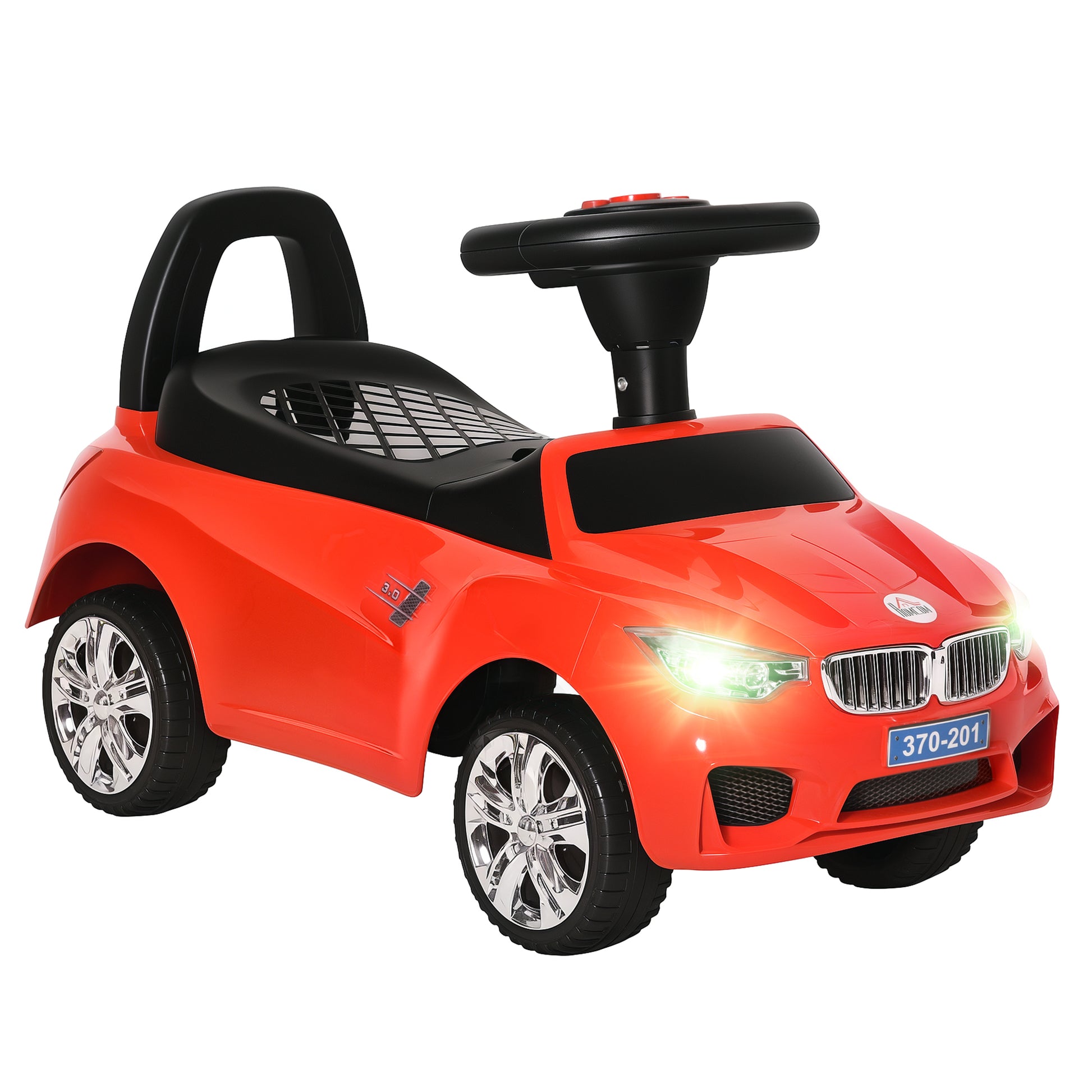 Photo of HOMCOM Ride on Car Baby Toddler Walker Foot to Floor Sliding Car Slider, Red in Red colour on a white background