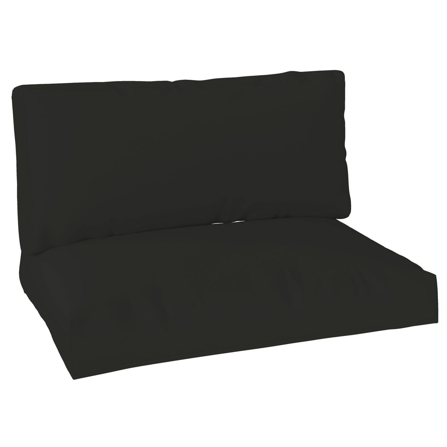 Photo of Outsunny Two Piece Seat Pallet and Back Cushions - Black in Black colour on a white background