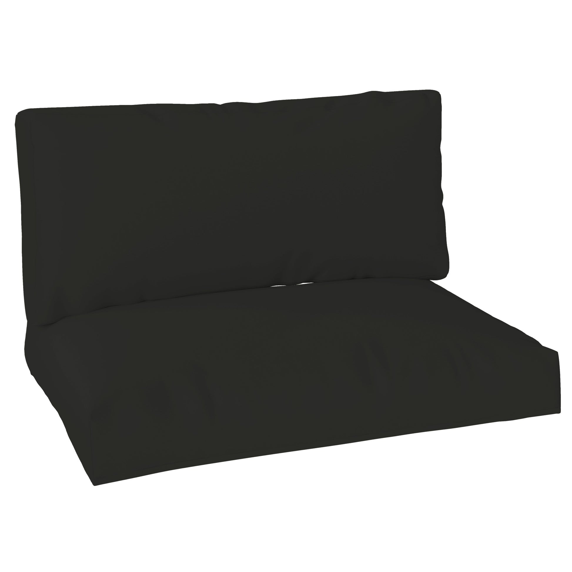 Photo of Outsunny Two Piece Seat Pallet and Back Cushions - Black in Black colour on a white background