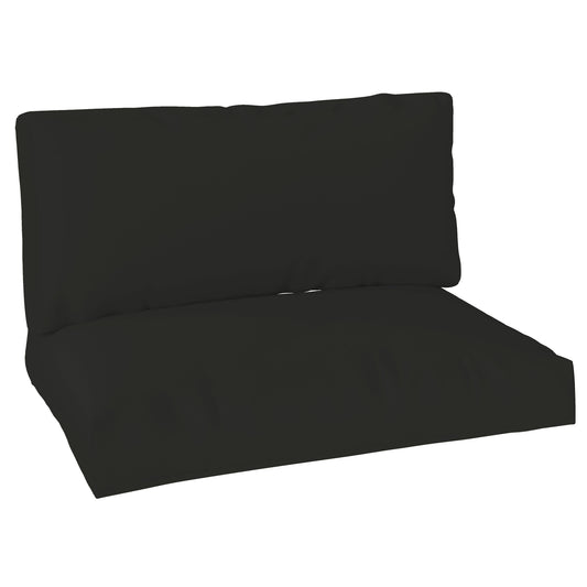 Photo of Outsunny Two Piece Seat Pallet and Back Cushions - Black in Black colour on a white background