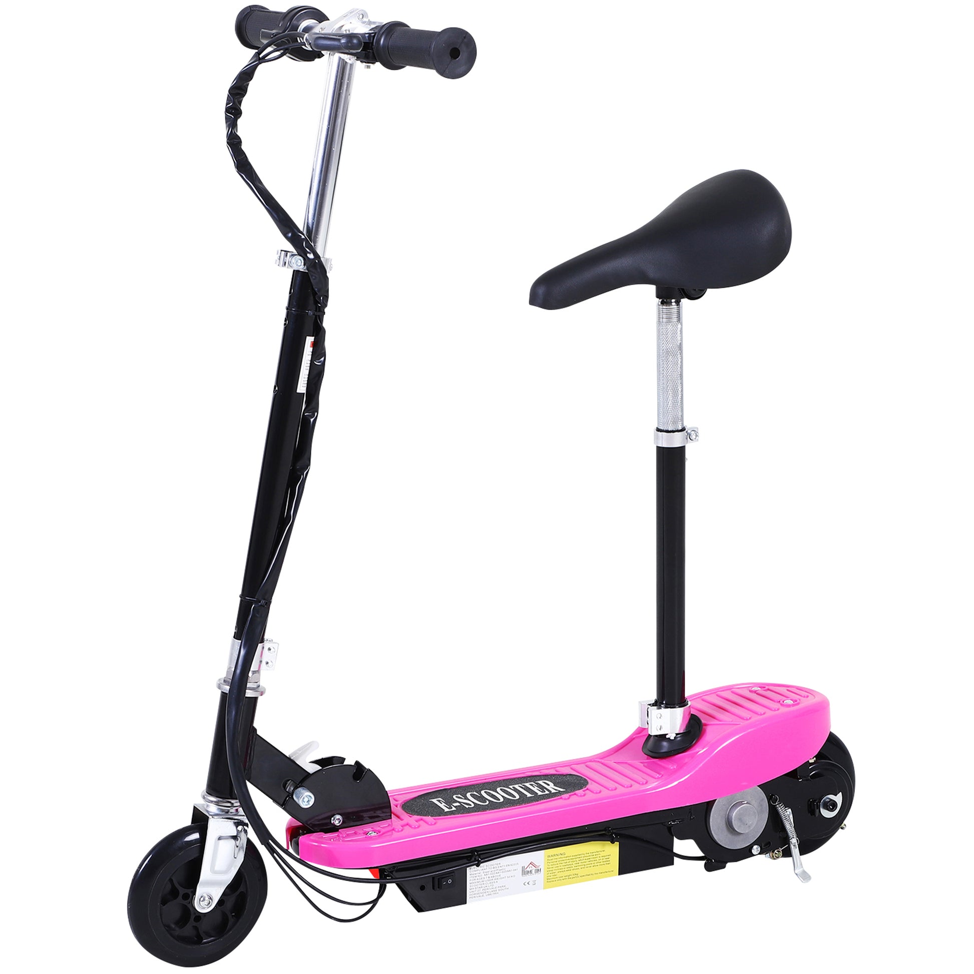 Photo of HOMCOM Foldable Electric Scooter Ride on for Kids 12V 120W W/Brake Kickstand-Pink in Kickstand-Pink colour on a white background