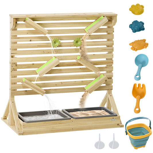 Photo of Outsunny Outdoor Kids Running Water and Sand Playset, with 18 Accessories in Accessories colour on a white background