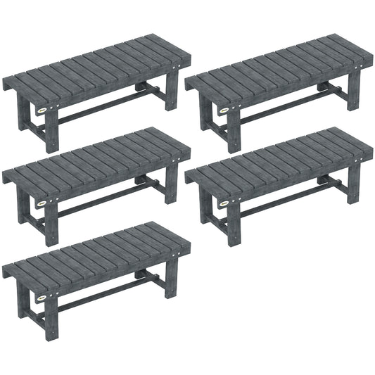 Photo of Outsunny 2-Seater Garden Wooden Bench, Grey in Grey colour on a white background