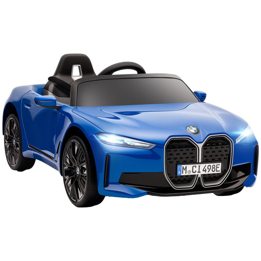 Photo of HOMCOM BMW i4 Licensed 12V Kids Electric Ride-On Car, Blue in Blue colour on a white background