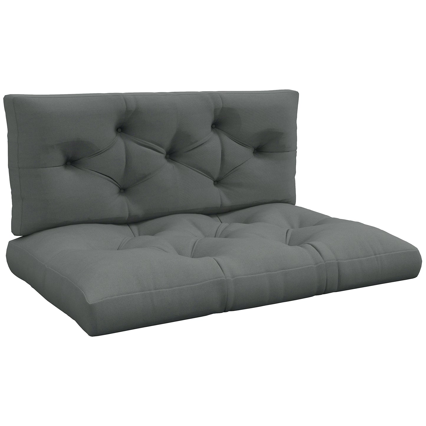 Photo of Outsunny Seat and Back Padded Pallet Cushion Set - Light Grey in Grey colour on a white background